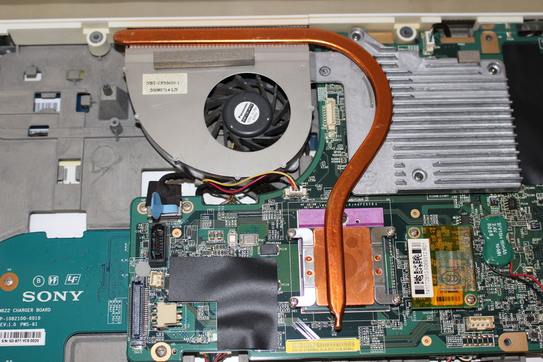 SONY PCG-2C7Nのヒートシンク・ヒートパイプ